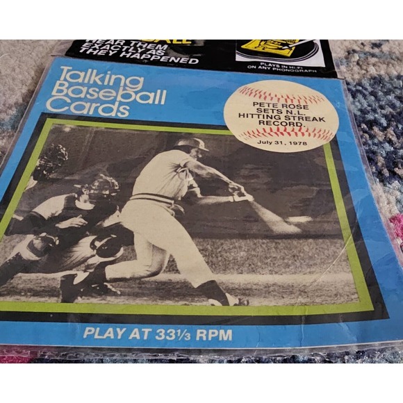 1979 CMC Talking Baseball Cards Pete Rose Cincinnati Reds 33.3 RPM Record USA - Picture 4 of 8